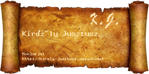 Király Jusztusz névjegykártya